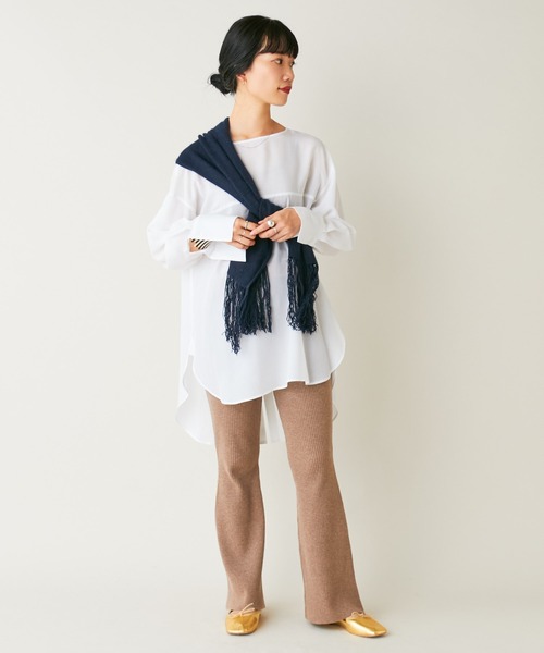 SHENERY（シーナリー）の「リブフレアニットパンツ（その他パンツ・レディース・ブラック/グレイッシュベージュ・FREE）」の12枚目の写真