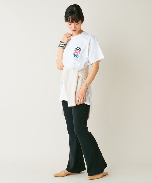 SHENERY（シーナリー）の「リブフレアニットパンツ（その他パンツ・レディース・ブラック/グレイッシュベージュ・FREE）」の13枚目の写真