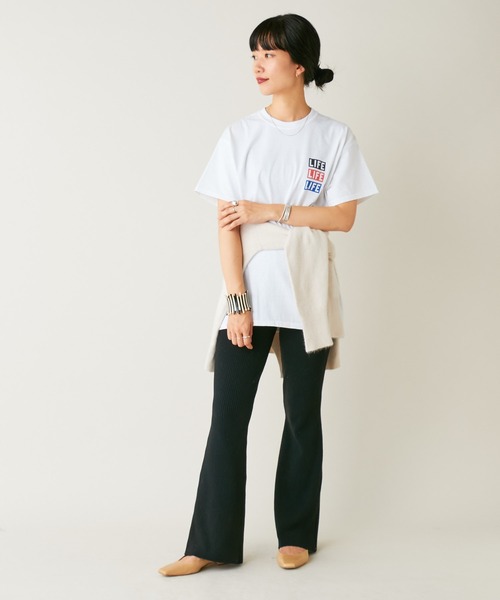 SHENERY（シーナリー）の「リブフレアニットパンツ（その他パンツ・レディース・ブラック/グレイッシュベージュ・FREE）」の7枚目の写真