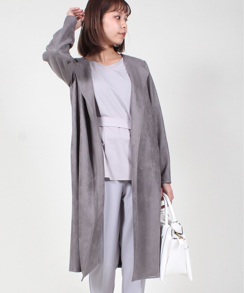 フェイクスエードカラーガウンコート その他アウター ジャケット アウター 12twelve Agenda トゥエルブ 12twelve アジェンダ のファッション