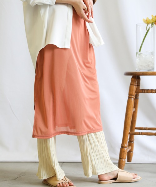 select MOCA（セレクトモカ）の「ハイネックシアーニュアンスワンピース（ワンピース・レディース・オリーブ/アイボリー/テラコッタ・FREE）」の8枚目の写真