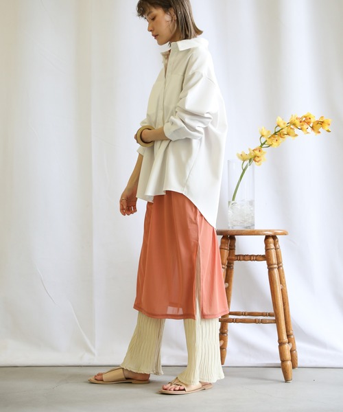 select MOCA（セレクトモカ）の「ハイネックシアーニュアンスワンピース（ワンピース・レディース・オリーブ/アイボリー/テラコッタ・FREE）」の9枚目の写真