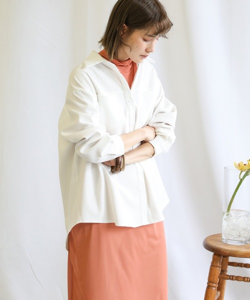 select MOCA（セレクトモカ）の「ハイネックシアーニュアンスワンピース（ワンピース・レディース・オリーブ/アイボリー/テラコッタ・FREE）」の10枚目の写真