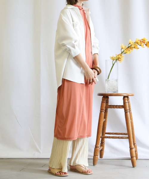 select MOCA（セレクトモカ）の「ハイネックシアーニュアンスワンピース（ワンピース・レディース・オリーブ/アイボリー/テラコッタ・FREE）」の11枚目の写真