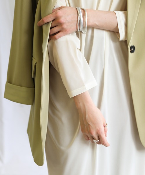 select MOCA（セレクトモカ）の「ハイネックシアーニュアンスワンピース（ワンピース・レディース・オリーブ/アイボリー/テラコッタ・FREE）」の21枚目の写真