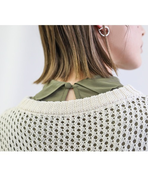 select MOCA（セレクトモカ）の「ハイネックシアーニュアンスワンピース（ワンピース・レディース・オリーブ/アイボリー/テラコッタ・FREE）」の13枚目の写真