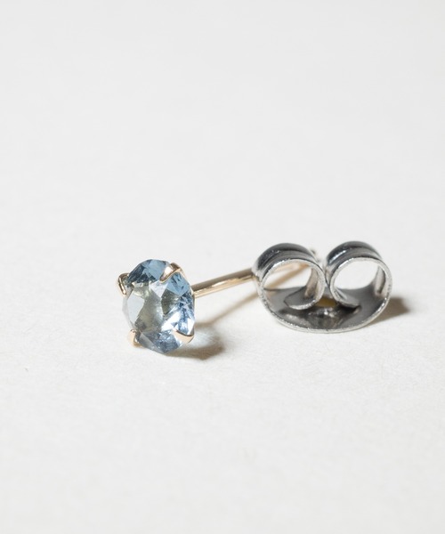 Pledge(プレッジ)の「Pledge(プレッジ)/K10 Swarovski Crystals ピアス(ピアス(片耳用)・メンズ・ホワイト/ブラック/ブラック系その他/ブルー・FREE)」の6枚目の写真