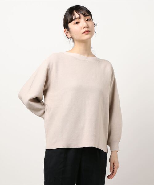 BELLUNA PLUS(ベルーナ)の「コットン100%ガーター編ふんわり袖ニット(ニット/セーター・レディース・ネイビー/アイボリー/ブルーグレー/コーラル・MEDIUM/LARGE/X-LARGE)」の14枚目の写真