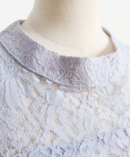 tocco closet(トッコ クローゼット)の「プチハイネック総レースペプラムブラウス(シャツ/ブラウス・レディース・ライトブルー/ブルー/アイボリー・M)」の16枚目の写真