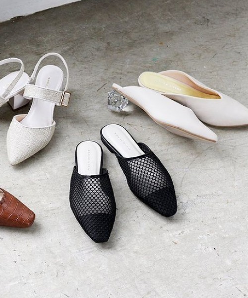 セール】フィッシュネットフラットミュール(210-30291)JELLY