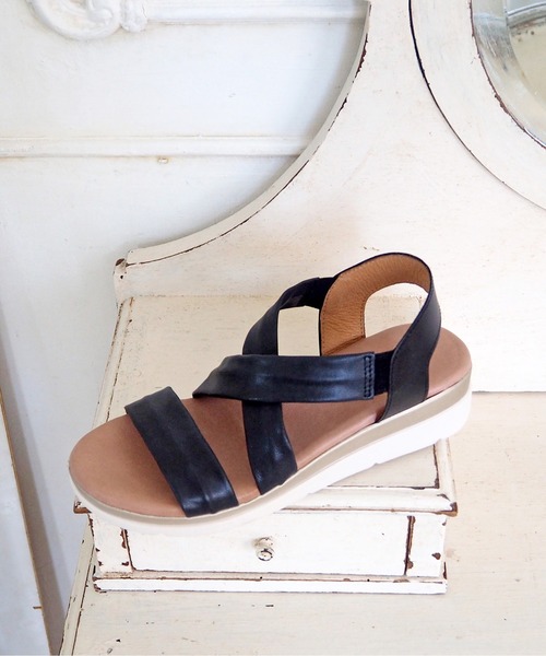 あしながおじさん（アシナガオジサン）の「ふわもちクッションサンダル / あしながおじさん（サンダル・レディース・グリーン/ブラック/ホワイト/ベージュ・S/LL/L/M）」の3枚目の写真