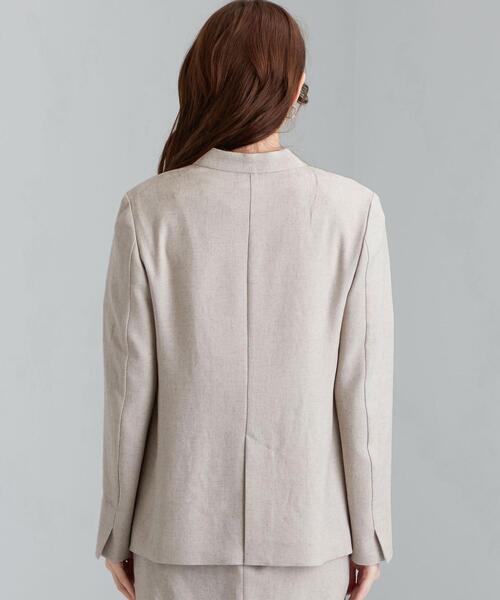green label relaxing（グリーンレーベルリラクシング）の「[ 手洗い可能/リネンライク ]◆D キザミ ジャケット -JJPS ◇No08◇（その他アウター・レディース・ダークグレー/ナチュラル・44/46/34/36/42/38/40）」の5枚目の写真