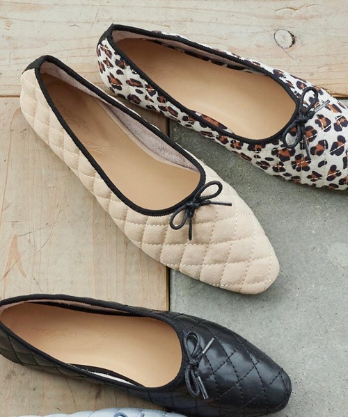 KOBE LETTUCE（コウベレタス）の「キルティングバレエシューズ（バレエシューズ・レディース・ピンク系その他/サックスブルー/ブラック/ベージュ/アイボリー/ホワイト系その他・M/LL/S/L）」の4枚目の写真