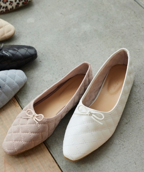 KOBE LETTUCE（コウベレタス）の「キルティングバレエシューズ（バレエシューズ・レディース・ピンク系その他/サックスブルー/ブラック/ベージュ/アイボリー/ホワイト系その他・M/LL/S/L）」の6枚目の写真