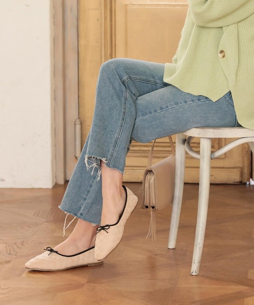 KOBE LETTUCE（コウベレタス）の「キルティングバレエシューズ（バレエシューズ・レディース・ピンク系その他/サックスブルー/ブラック/ベージュ/アイボリー/ホワイト系その他・M/LL/S/L）」の11枚目の写真