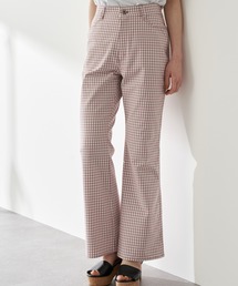 earth music&ecology | ギンガムチェックセミフレアパンツ ＊(その他パンツ)
