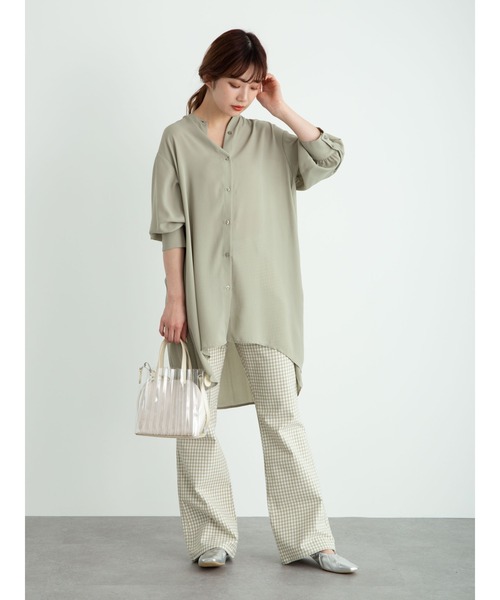 earth music&ecology（アースミュージックアンドエコロジー）の「ギンガムチェックセミフレアパンツ ＊（その他パンツ・レディース・ブラック/ベージュ/ピンク/ミント・SMALL/MEDIUM）」の20枚目の写真