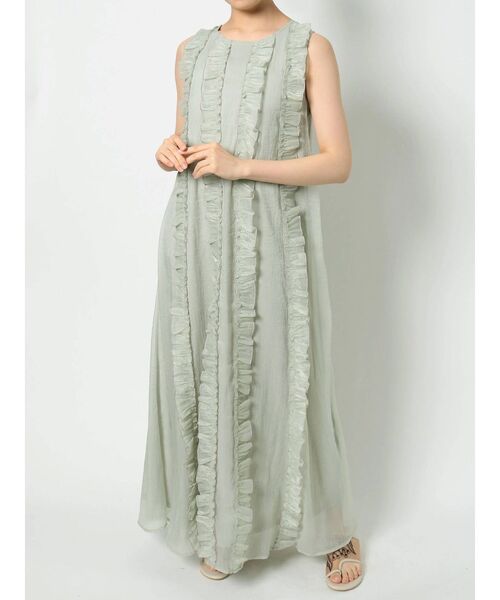 merry jenny（メリージェニー）の「airy frillロングワンピース（ワンピース・レディース・アイボリー/ブラック/ミント・FREE）」の18枚目の写真