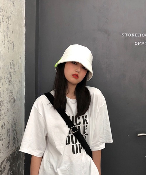 me+em select（ミームセレクト）の「ネオンタグバケットハット（ハット・レディース・カーキ/ブラック/ベージュ/ホワイト・FREE）」の11枚目の写真