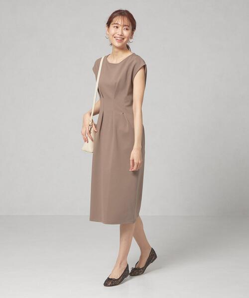 closet story（クローゼットストーリー）の「＜closet story＞□CSC ダブルタック Iライン ワンピース -手洗い可能-（ワンピース・レディース・ネイビー/モカ・FREE）」の9枚目の写真