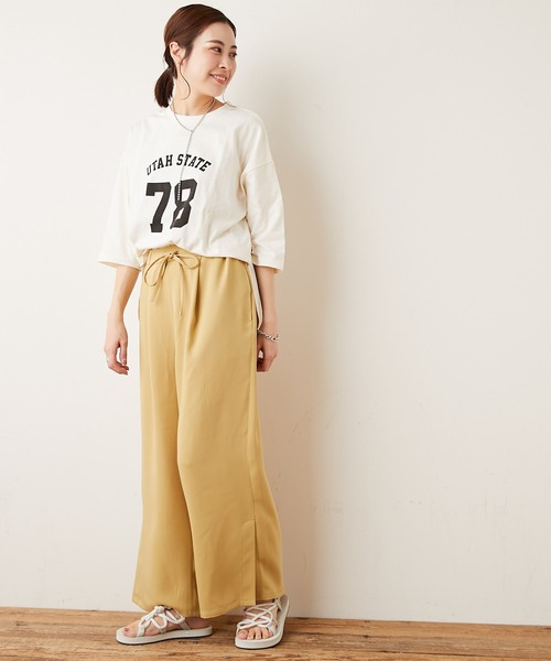 CIAOPANIC TYPY（チャオパニックティピー）の「とろみタックイージースリットパンツ（その他パンツ・レディース・オフホワイト/ブラック/ブラウン/グリーン/イエロー・SMALL/MEDIUM）」の14枚目の写真