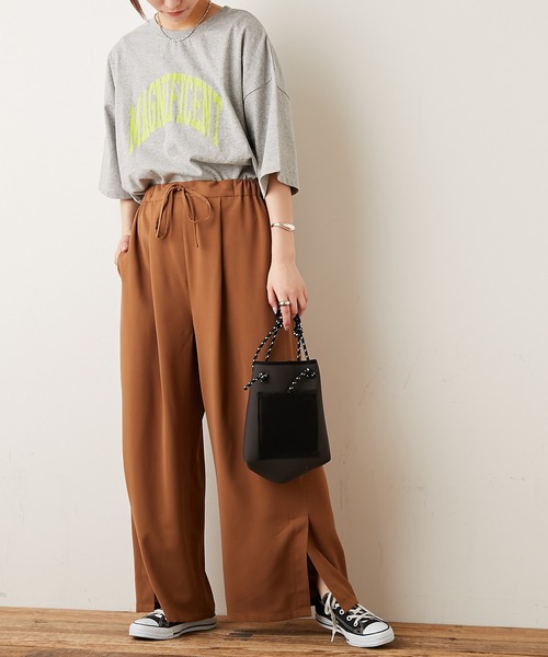 CIAOPANIC TYPY（チャオパニックティピー）の「とろみタックイージースリットパンツ（その他パンツ・レディース・オフホワイト/ブラック/ブラウン/グリーン/イエロー・SMALL/MEDIUM）」の7枚目の写真