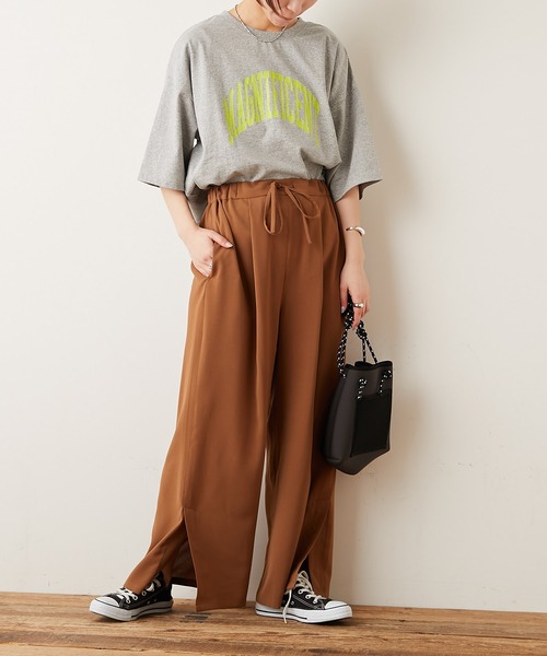 CIAOPANIC TYPY（チャオパニックティピー）の「とろみタックイージースリットパンツ（その他パンツ・レディース・オフホワイト/ブラック/ブラウン/グリーン/イエロー・SMALL/MEDIUM）」の21枚目の写真