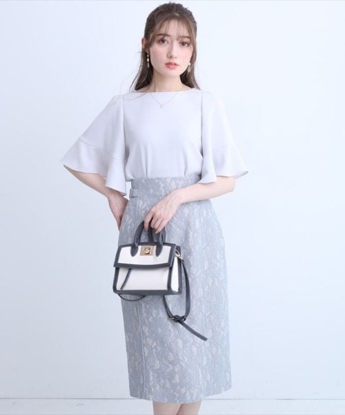 Apuweiser-riche - ✧︎新品♡︎アプ♡7分ケープスリーブパールブラウス ブラック サイズ1 Apuweiser-riche（アプワイザーリッシェ）の「洗えるケープ