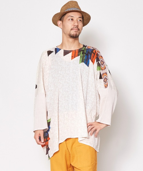 チャイハネ（チャイハネ）の「【チャイハネ】yul スピリットMEN'Sトップス（その他トップス・メンズ・ホワイト/ブラック/ブラウン/ブルー・FREE）」の2枚目の写真