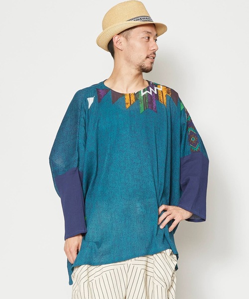 チャイハネ（チャイハネ）の「【チャイハネ】yul スピリットMEN'Sトップス（その他トップス・メンズ・ホワイト/ブラック/ブラウン/ブルー・FREE）」の4枚目の写真