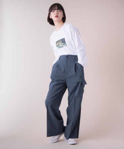 La SRIC（ラスリック）の「La SRIC / SSセンタープレスカーゴワイドパンツ 【セットアップ可】（その他パンツ・レディース・ベージュ/インディゴブルー・38）」の11枚目の写真