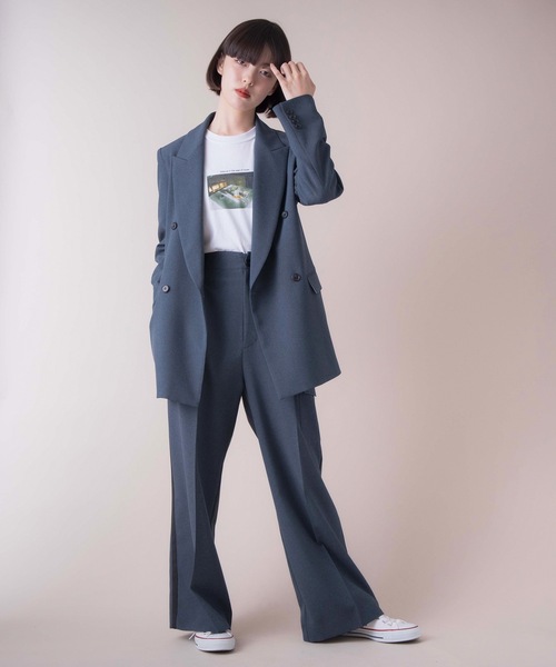 La SRIC（ラスリック）の「La SRIC / SSセンタープレスカーゴワイドパンツ 【セットアップ可】（その他パンツ・レディース・ベージュ/インディゴブルー・38）」の17枚目の写真