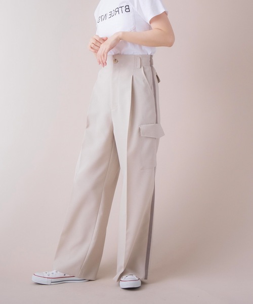 La SRIC（ラスリック）の「La SRIC / SSセンタープレスカーゴワイドパンツ 【セットアップ可】（その他パンツ・レディース・ベージュ/インディゴブルー・38）」の16枚目の写真