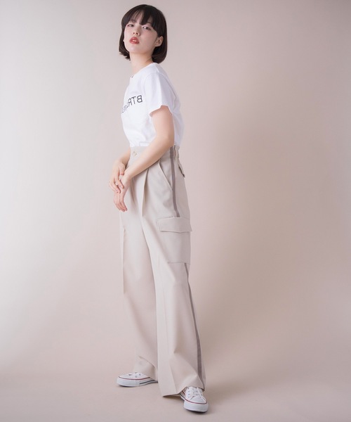 La SRIC（ラスリック）の「La SRIC / SSセンタープレスカーゴワイドパンツ 【セットアップ可】（その他パンツ・レディース・ベージュ/インディゴブルー・38）」の14枚目の写真