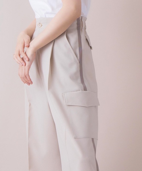 La SRIC（ラスリック）の「La SRIC / SSセンタープレスカーゴワイドパンツ 【セットアップ可】（その他パンツ・レディース・ベージュ/インディゴブルー・38）」の22枚目の写真