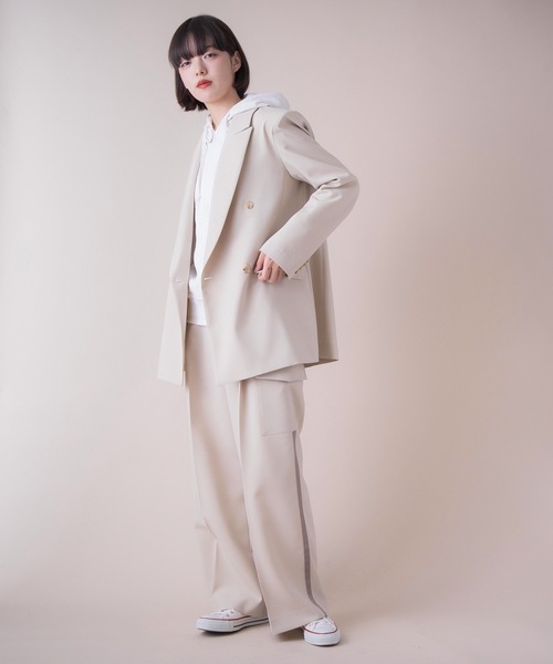 La SRIC（ラスリック）の「La SRIC / SSセンタープレスカーゴワイドパンツ 【セットアップ可】（その他パンツ・レディース・ベージュ/インディゴブルー・38）」の20枚目の写真