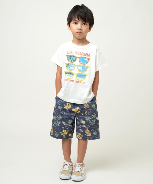 DILASH（ディラッシュ）の「アロハプリントハーフパンツ 5分丈（その他パンツ・キッズ・ネイビー/ベージュ・130/80/110/120/140/90/100）」の7枚目の写真