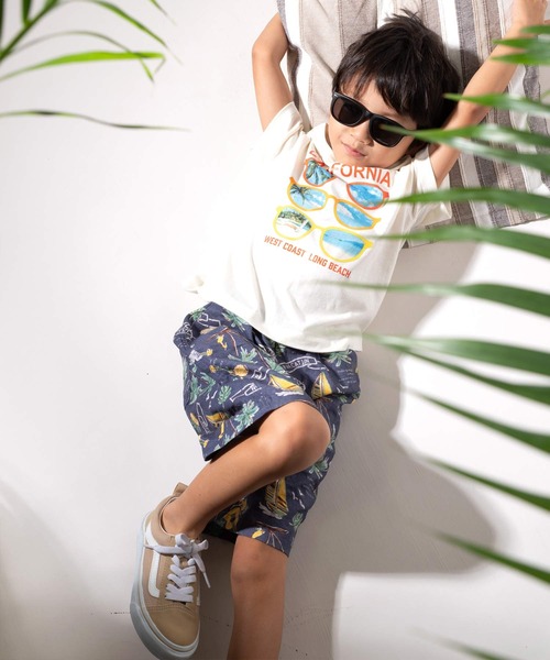 DILASH（ディラッシュ）の「アロハプリントハーフパンツ 5分丈（その他パンツ・キッズ・ネイビー/ベージュ・130/80/110/120/140/90/100）」の8枚目の写真