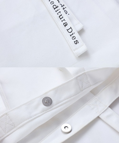 florist（フローリスト）の「A4収納可メッセージリボンキャンバス生地トートバッグ（トートバッグ・レディース・ホワイト/ブラック・FREE）」の15枚目の写真