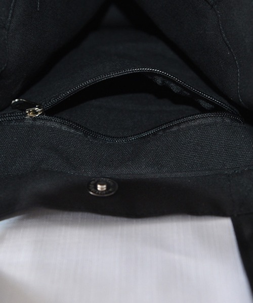 florist（フローリスト）の「A4収納可メッセージリボンキャンバス生地トートバッグ（トートバッグ・レディース・ホワイト/ブラック・FREE）」の3枚目の写真