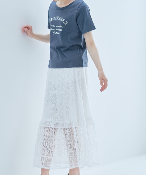 OLIVE des OLIVE（オリーブデオリーブ）の「OLIVEベーシックTシャツ（Tシャツ/カットソー・レディース・ベージュ/ネイビー/レッド/オフホワイト/ピンク・FREE）」の17枚目の写真
