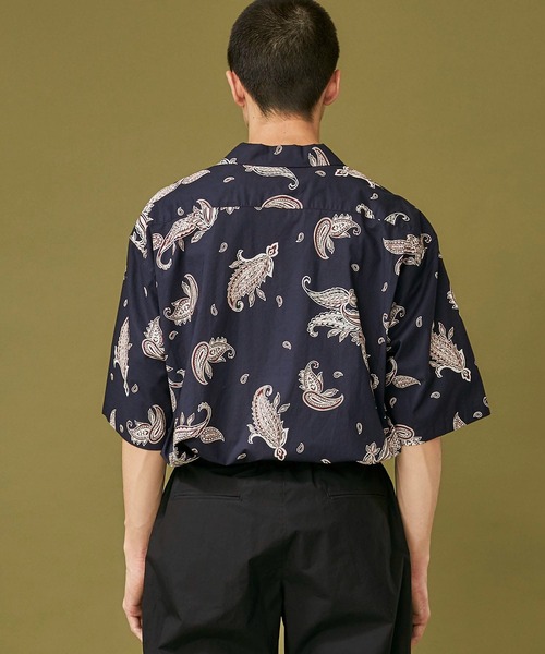 WELLDER(ウェルダー)の「【WELLDER】Utility Open Collar Half Sleeve Shirt(シャツ/ブラウス・メンズ・ベージュ/ネイビー・3)」の16枚目の写真