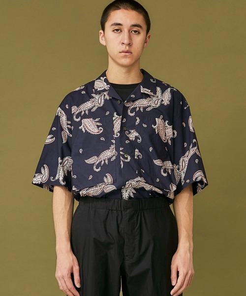 WELLDER(ウェルダー)の「【WELLDER】Utility Open Collar Half Sleeve Shirt(シャツ/ブラウス・メンズ・ベージュ/ネイビー・3)」の11枚目の写真
