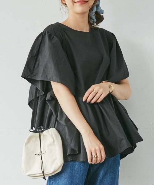 WEGO（ウィゴー）の「WEGO/【ZOZOTOWN＆一部店限定】ビックフリルブラウス（シャツ/ブラウス・レディース・ブラック/オフホワイト/ブルー/グリーン・FREE）」の3枚目の写真