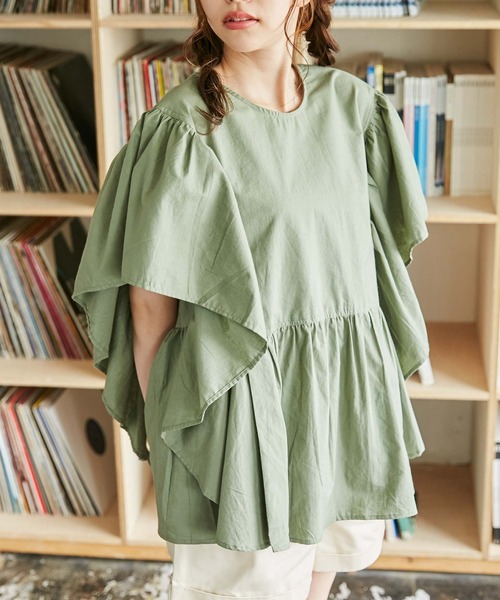 WEGO（ウィゴー）の「WEGO/【ZOZOTOWN＆一部店限定】ビックフリルブラウス（シャツ/ブラウス・レディース・ブラック/オフホワイト/ブルー/グリーン・FREE）」の14枚目の写真