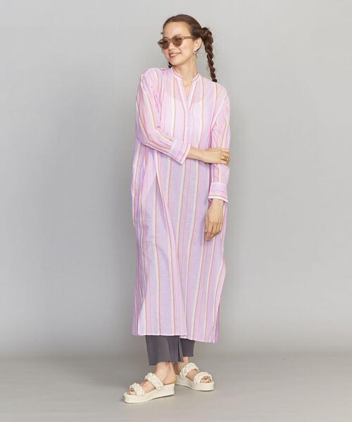 BEAUTY&YOUTH UNITED ARROWS（ビューティーアンドユースユナイテッドアローズ）の「＜ne Quittez pas＞ストライプワンピース（ワンピース・レディース・ライラック/ライトブルー・FREE）」の7枚目の写真