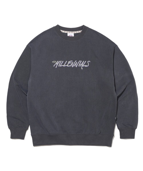 MCnCHIPs(メッケンチップス)の「【MCnCHIPs】VINTAGE PIGMENT CREWNECK / メッケンチップス ヴィンテージ ピグメント クルーネック(スウェット・レディース・グレー/ブルー/チャコールグレー・1/2)」の1枚目の写真