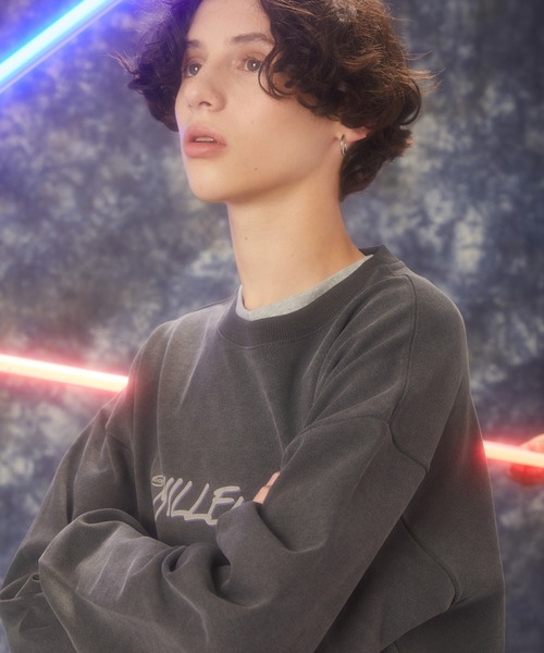 MCnCHIPs(メッケンチップス)の「【MCnCHIPs】VINTAGE PIGMENT CREWNECK / メッケンチップス ヴィンテージ ピグメント クルーネック(スウェット・レディース・グレー/ブルー/チャコールグレー・1/2)」の8枚目の写真