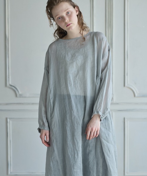 PUAL CE CIN（ピュアルセシン）の「【Du noir】リネン／麻／ラミーワンピース（ワンピース・レディース・ホワイト/ブラック/グレー・FREE）」の10枚目の写真