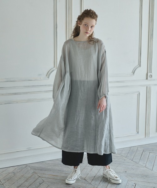 PUAL CE CIN（ピュアルセシン）の「【Du noir】リネン／麻／ラミーワンピース（ワンピース・レディース・ホワイト/ブラック/グレー・FREE）」の13枚目の写真
